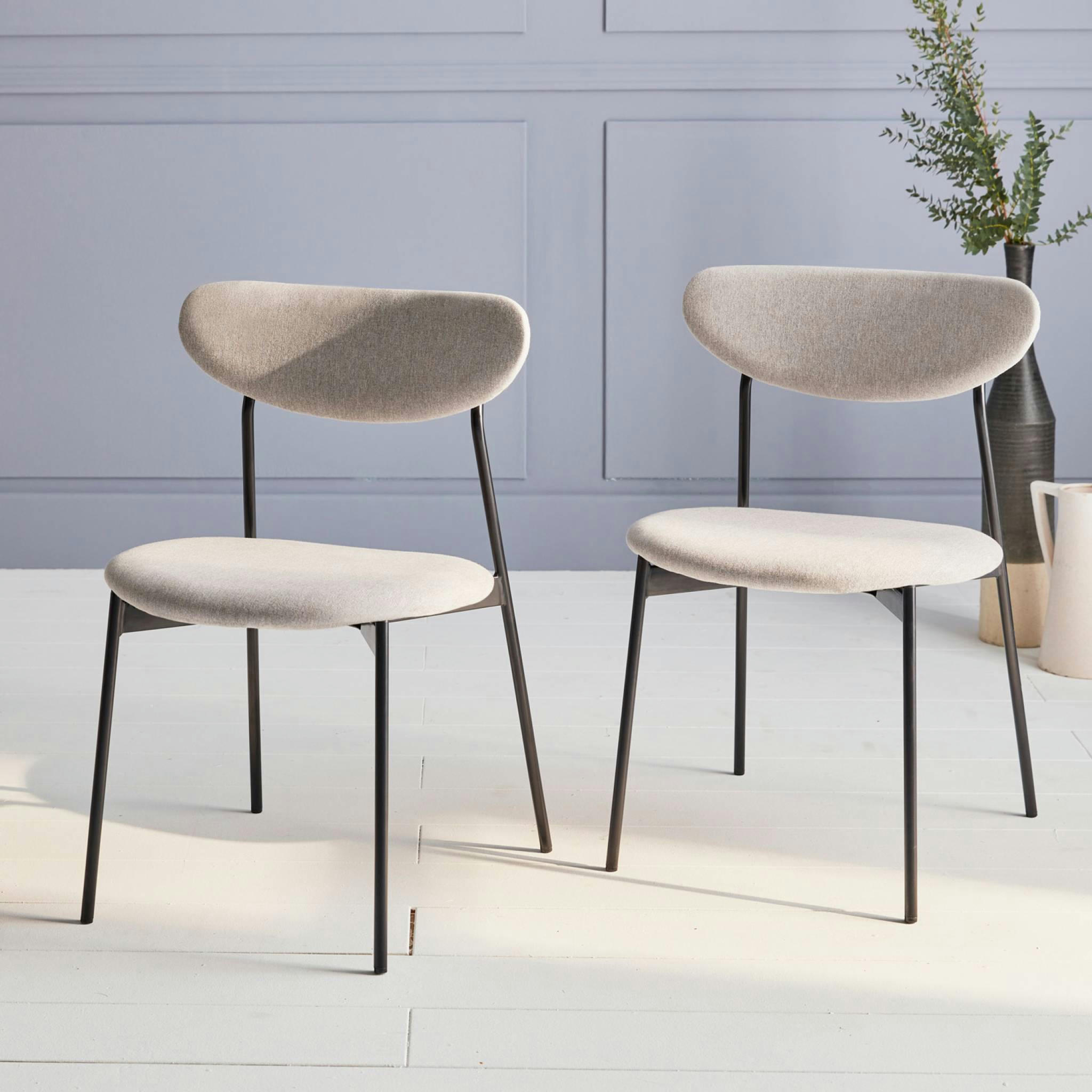 ARTY - Lot de 2 chaises scandinaves gris clair