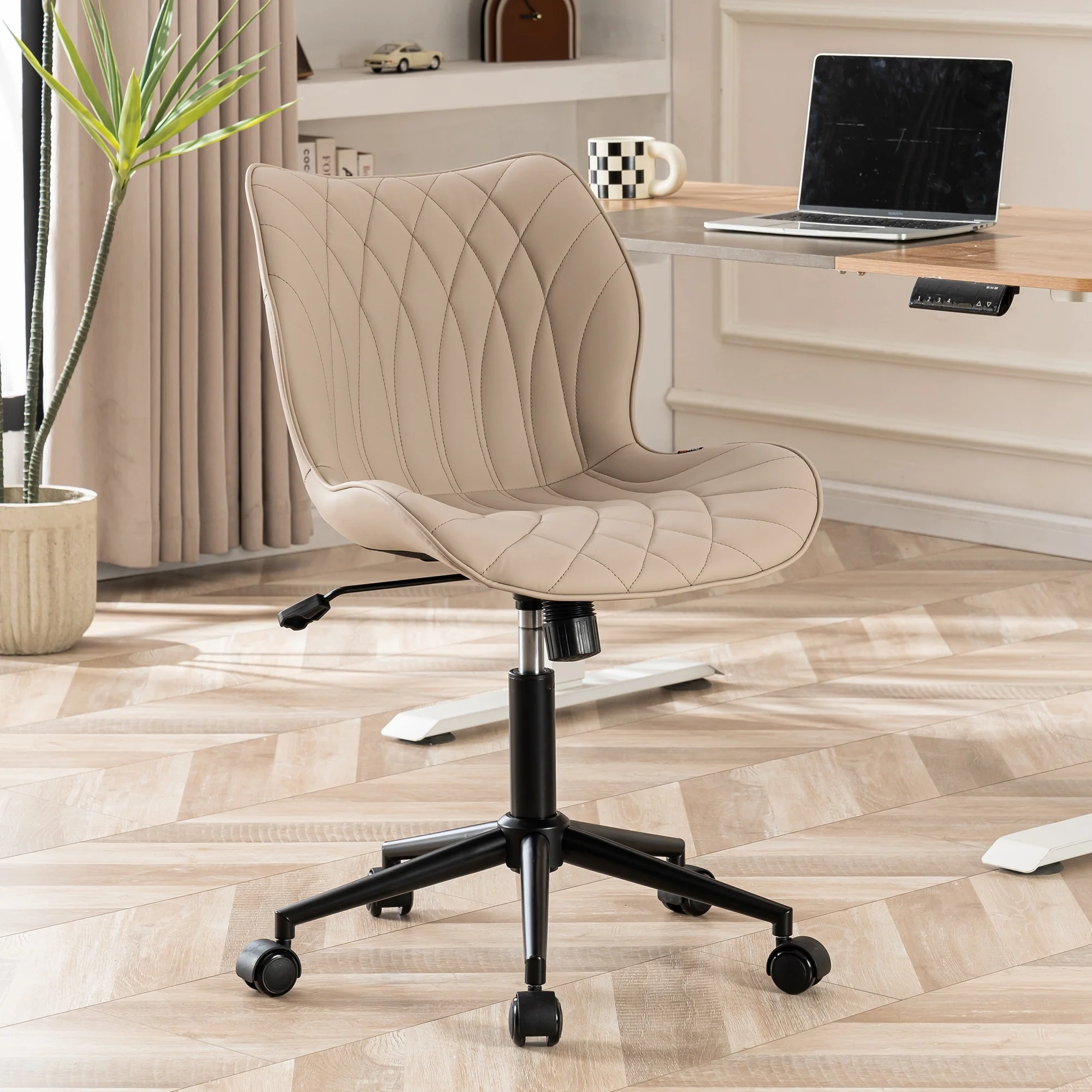 Swivel Armless Desk Chair Office Chairs Makeup Vanity Chair
