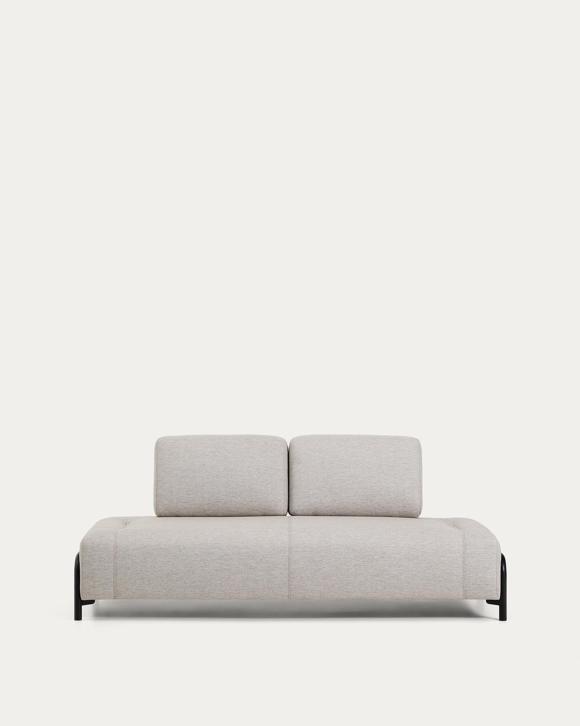 Compo 2-seater greige module with black metal frame 200 cm FSC Mix Credit