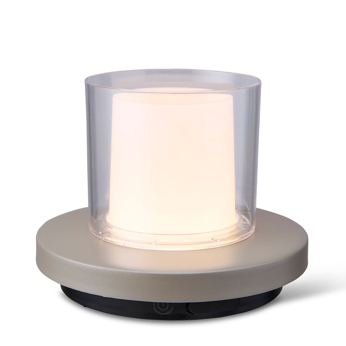 Lighto | Tafellamp grijs met helder glas solar voor buiten | Dimbaar | Oplaadbaar | Werkt op zonne-energie