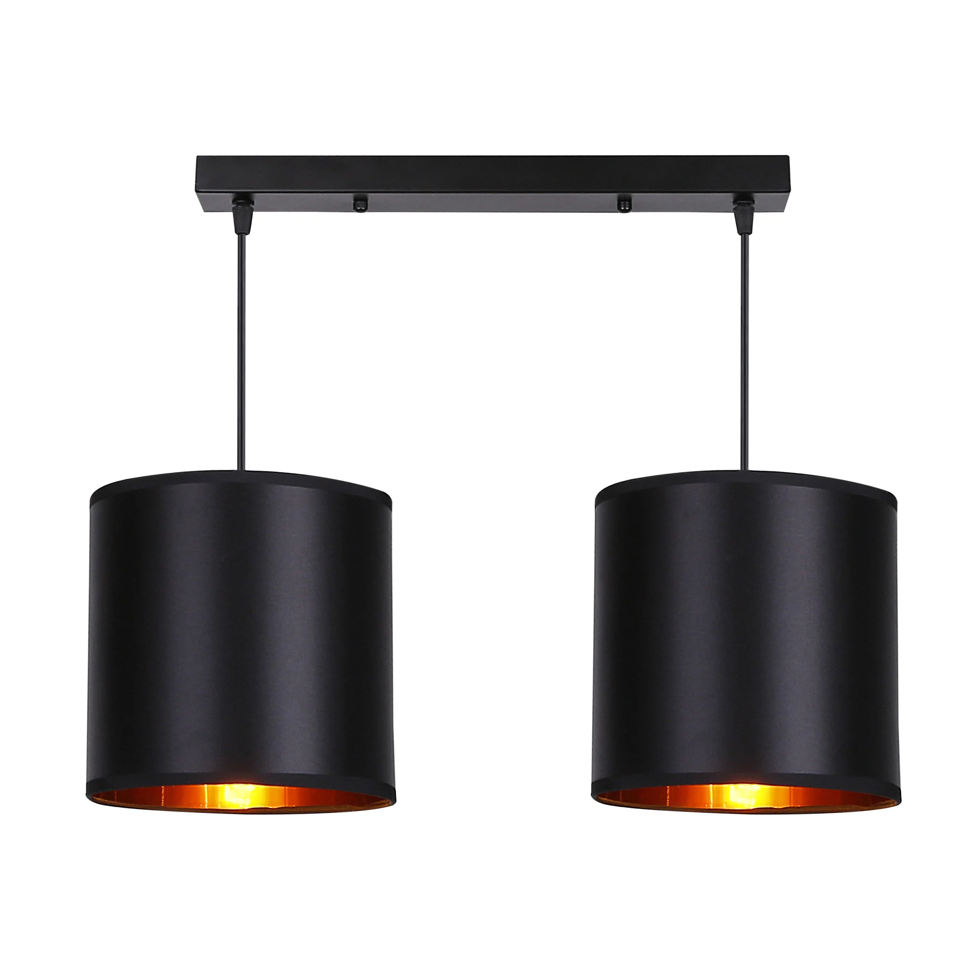 Lampa wisząca CANDIDA czarny 2x40w e27 abażur czarny