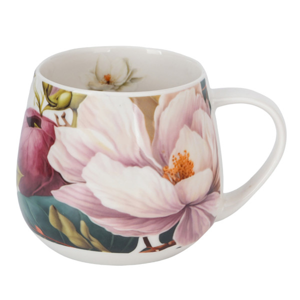 Kubek baryłka Magnolie porcelanowy 430 ml w kwiaty