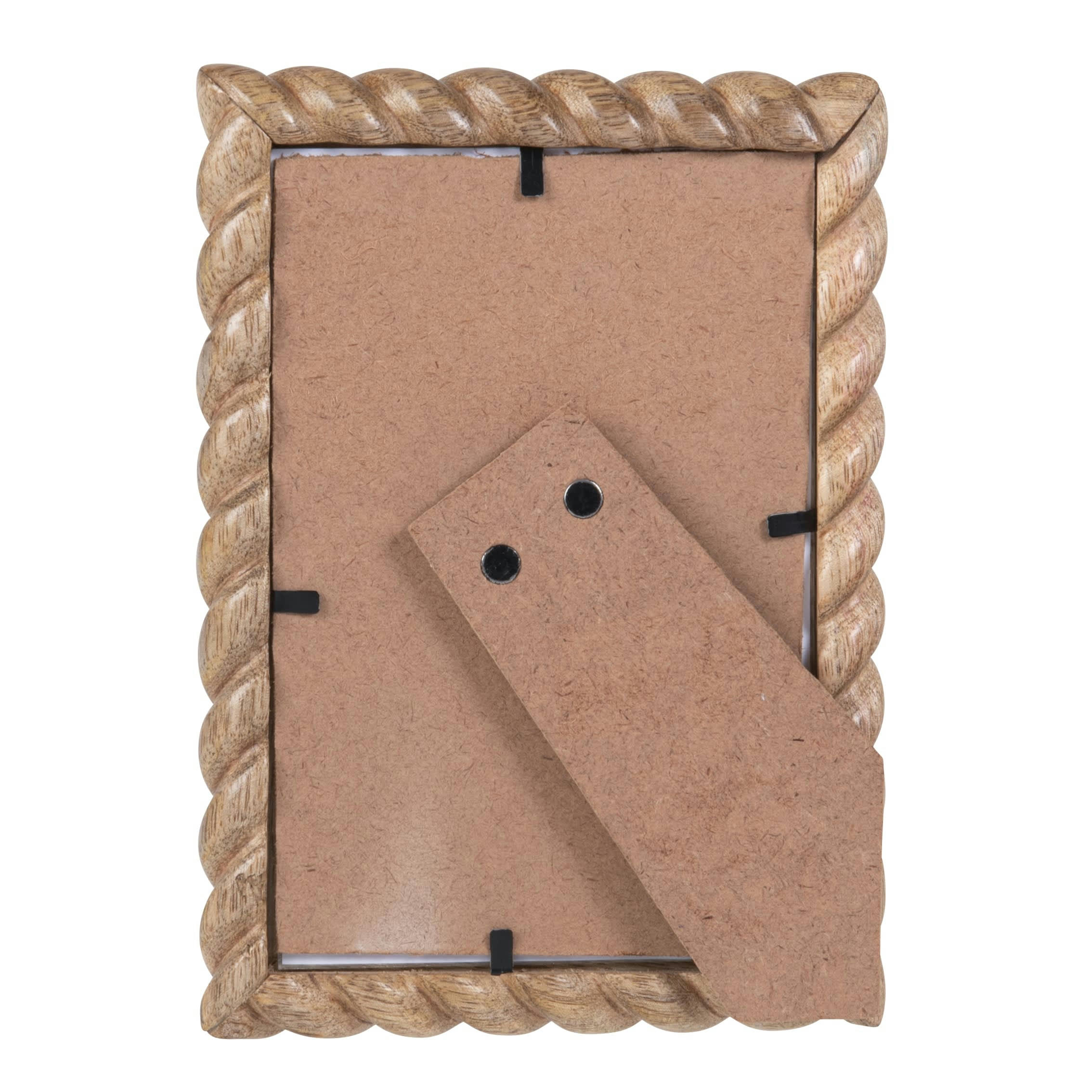 PAULO - Cadre photo torsades gravées en bois de manguier 10x15