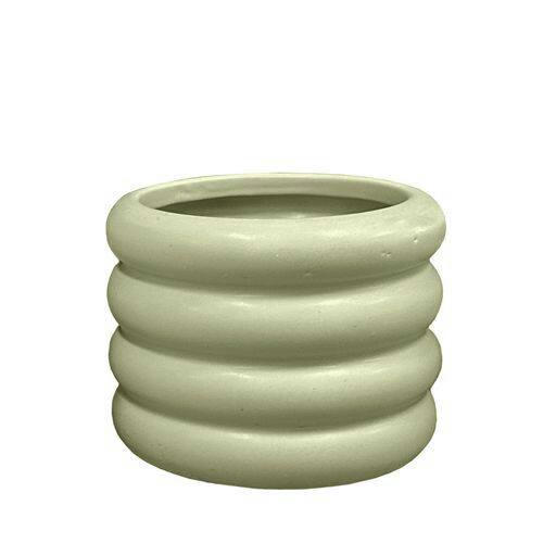Wave Ripple Indoor Decorative Planter, 10-in, Sage Green