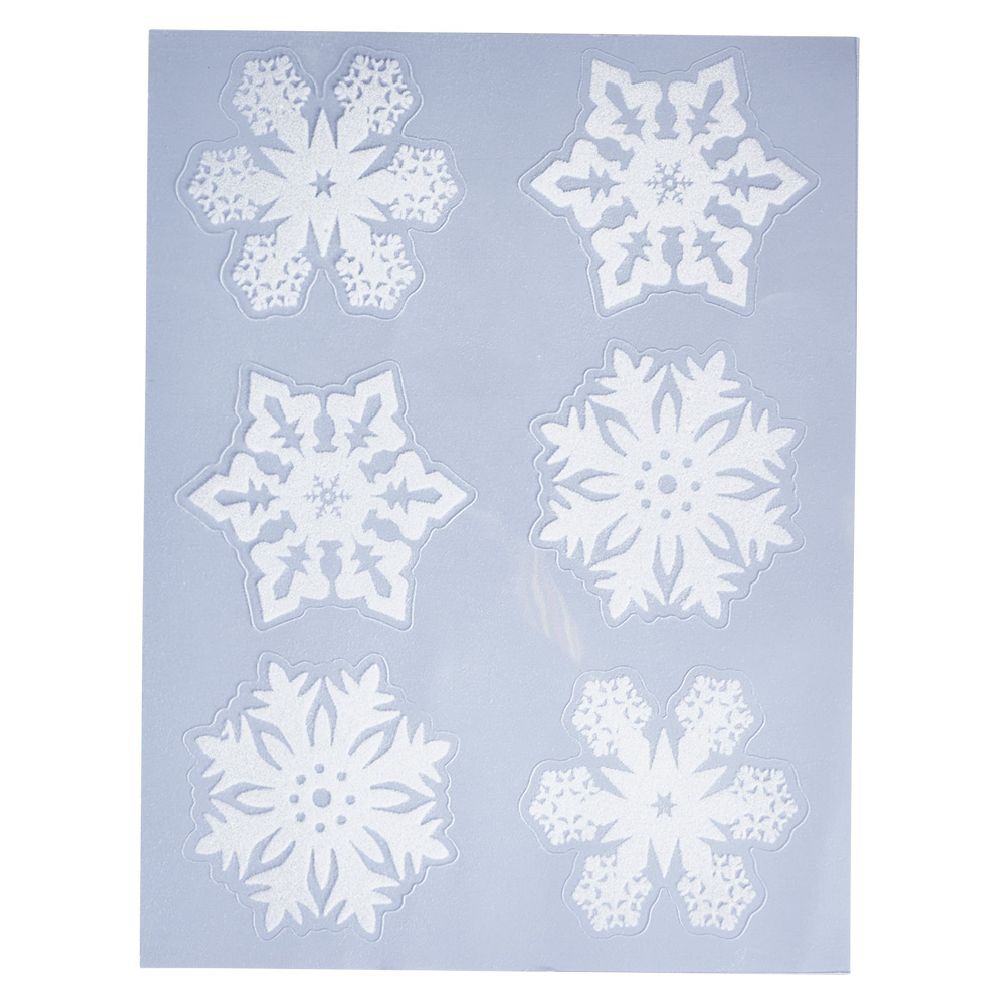 Décoration de fenêtre éléctrostatique finition velours No&euml;l