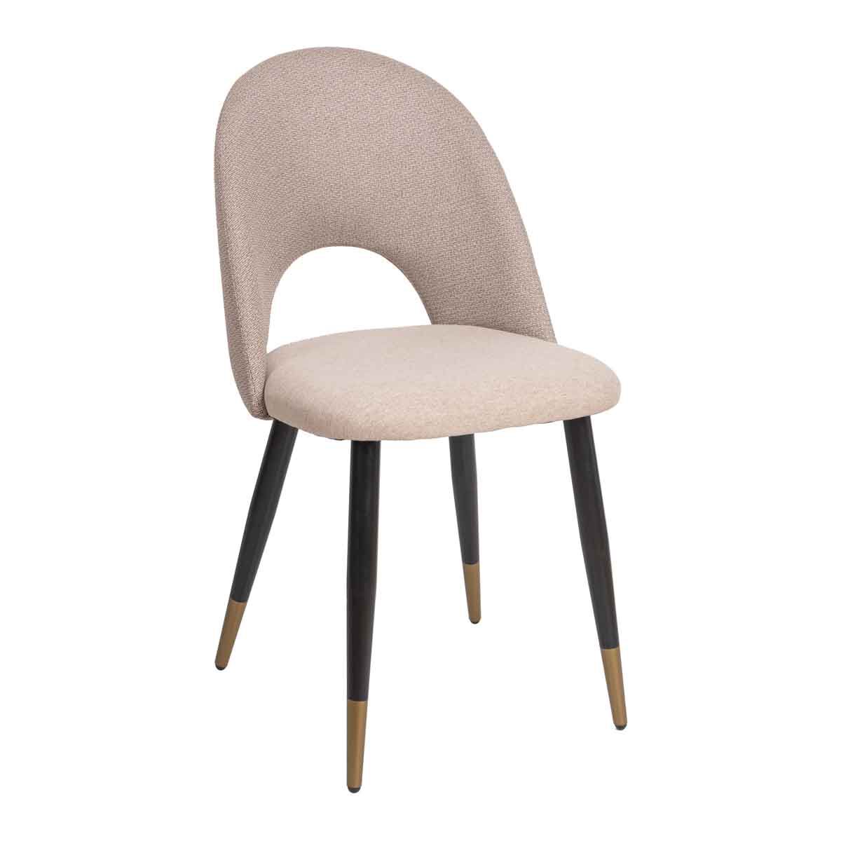 Cadeira RICK bege com pernas em metal