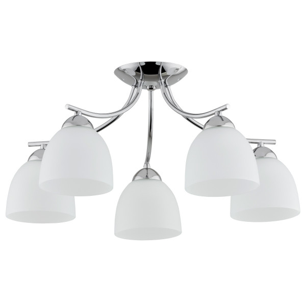Lampa sufitowa chromowana biała AJAX 5xE27x15W wym: 28x53x53 cm Alfa