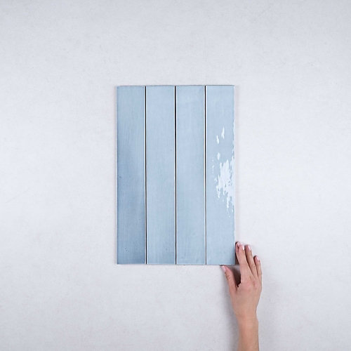 Faïence Effet Zellige Bleu MANACOR 6,5x40 blue moon - Les Carreaux de Jean
