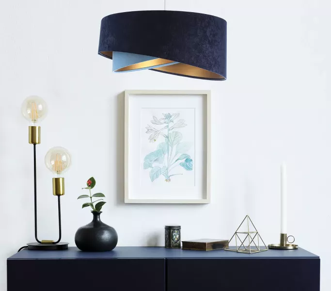 Lampa wisząca THUNDERCLOUD BLUE granatowa/złota