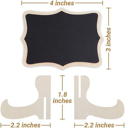 Mini Chalkboard Signs, 20 Pack Framed Small Chalk Board Food Labels with Easel Stand for Party Buffet or Wedding Celebration, Wooden