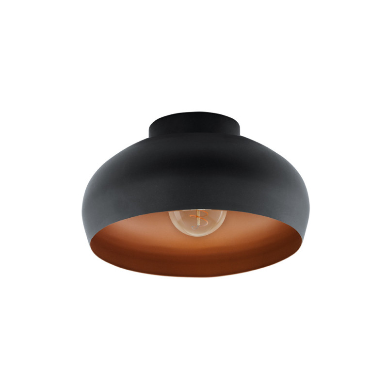 Plafonnier Mogano 2 noir et cuivre Ø 28 cm E27 40 W EGLO