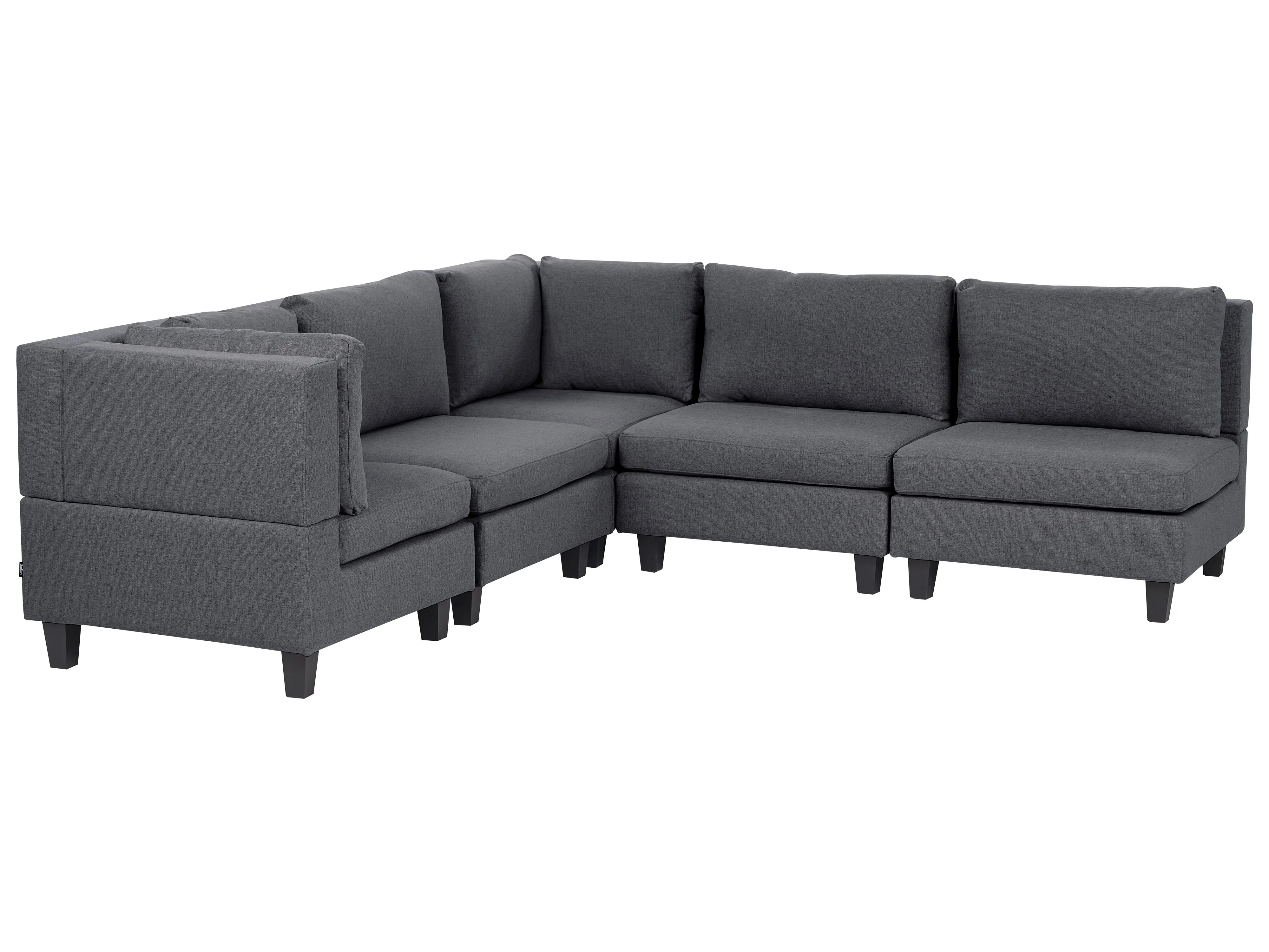 Modular Corner Sofa 5 Seater UNSTAD Fabric Dark Grey Right Hand
