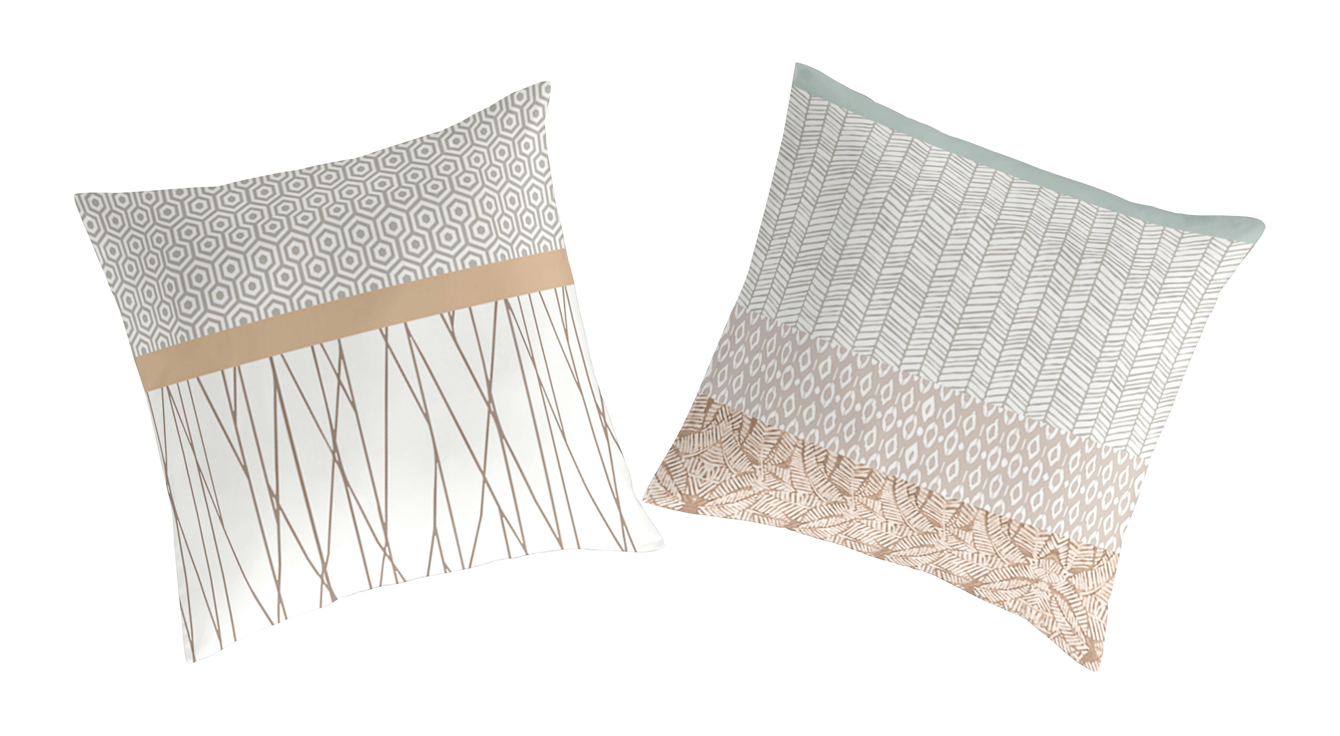 SAUVAGE TO - 2 taies d'oreiller en coton bicolore 65x65