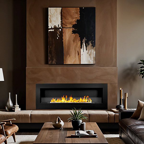 Cheminée murale bioéthanol SIENA 120 noire 120x40