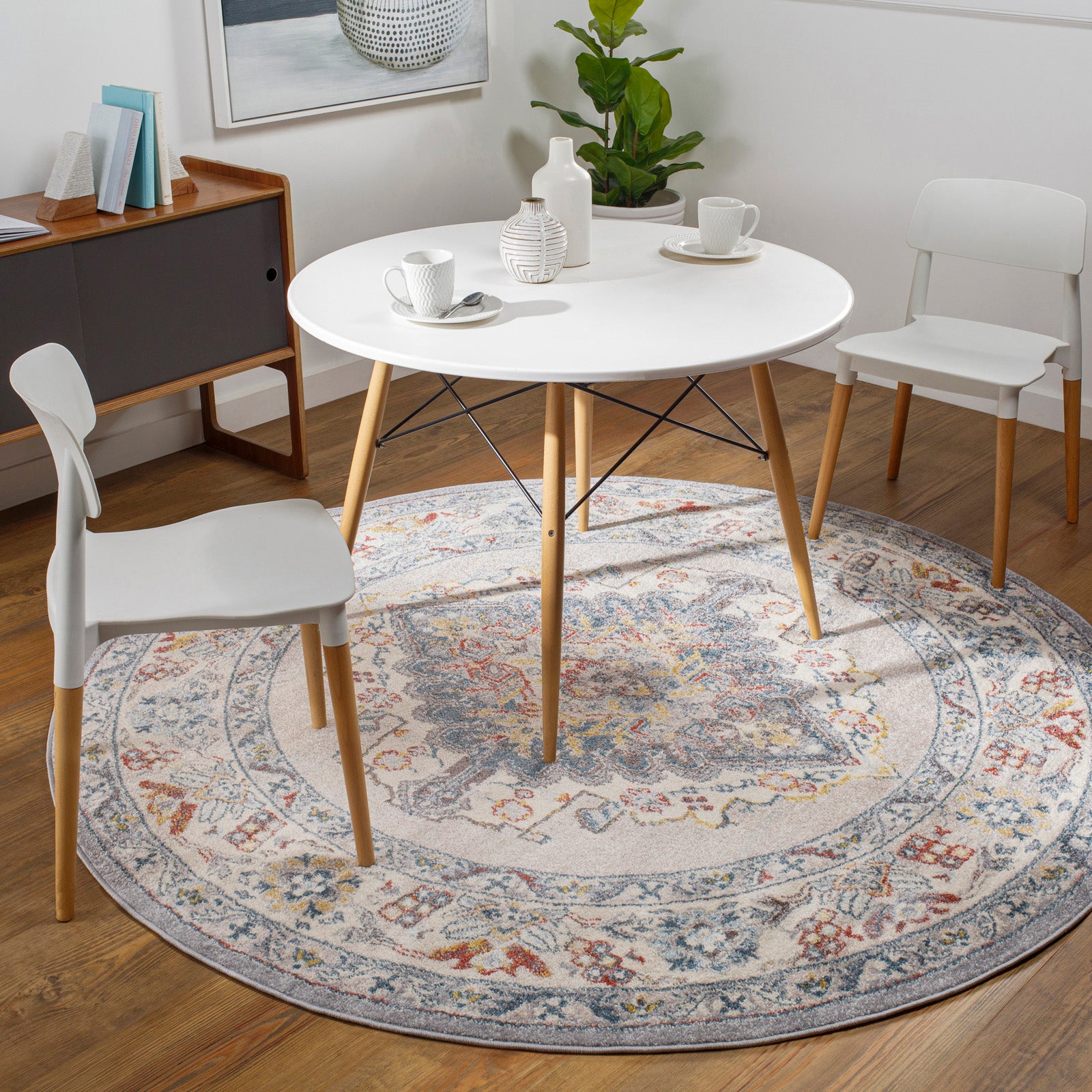 by fonQ Taru Vloerkleed Ø 160 cm - Blauwgrijs