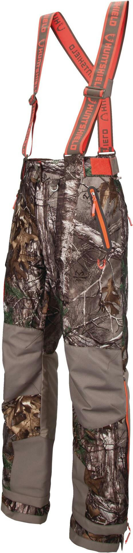 Huntshield Women's 4-in-1 Insulated Waterproof Hunting Suspender Pants, Realtree Edge Camo