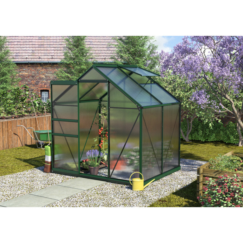 Serre en polycarbonate Calypso verte 3 m² VITAVIA