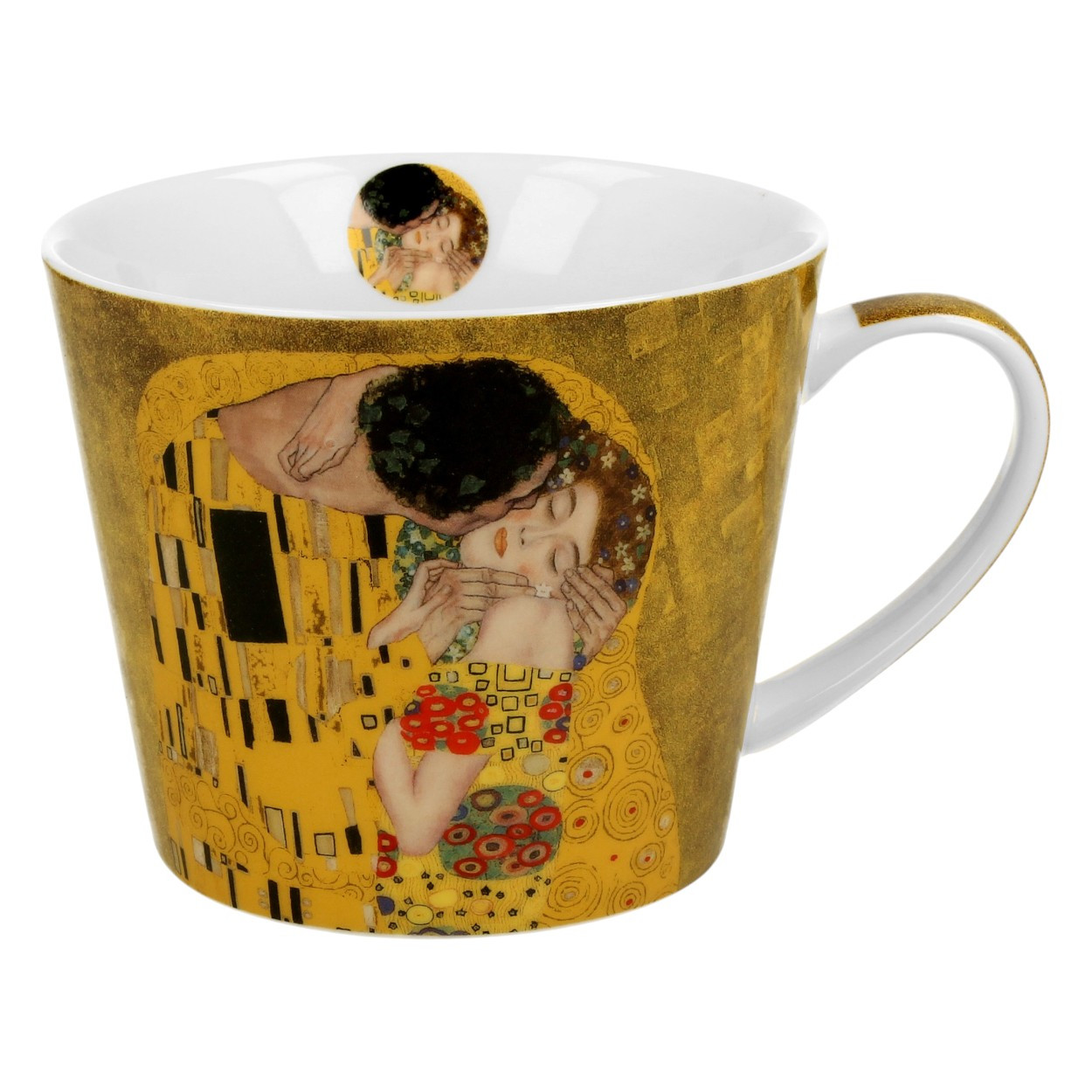 Kubek porcelanowy Pocałunek THE KISS 600ml Gustav Klimt Beżowy