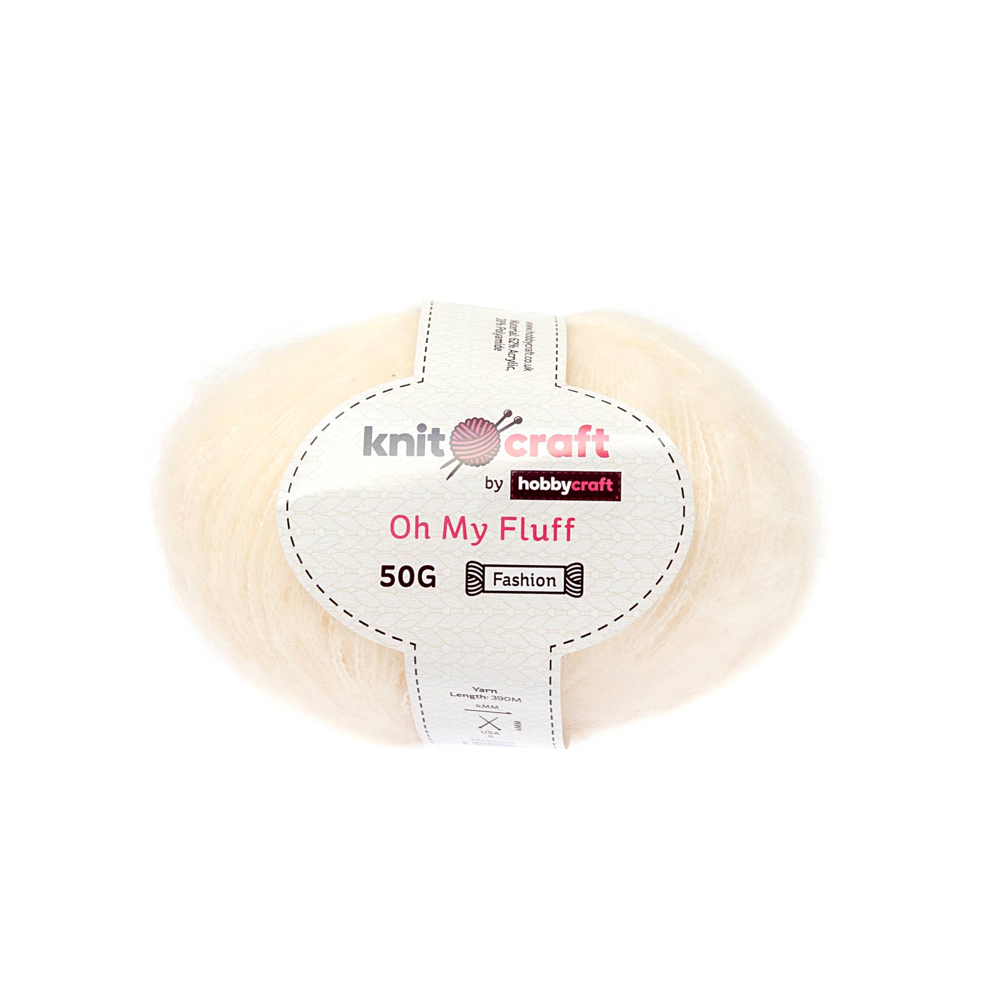 Knitcraft Cream Oh My Fluff Yarn 50g