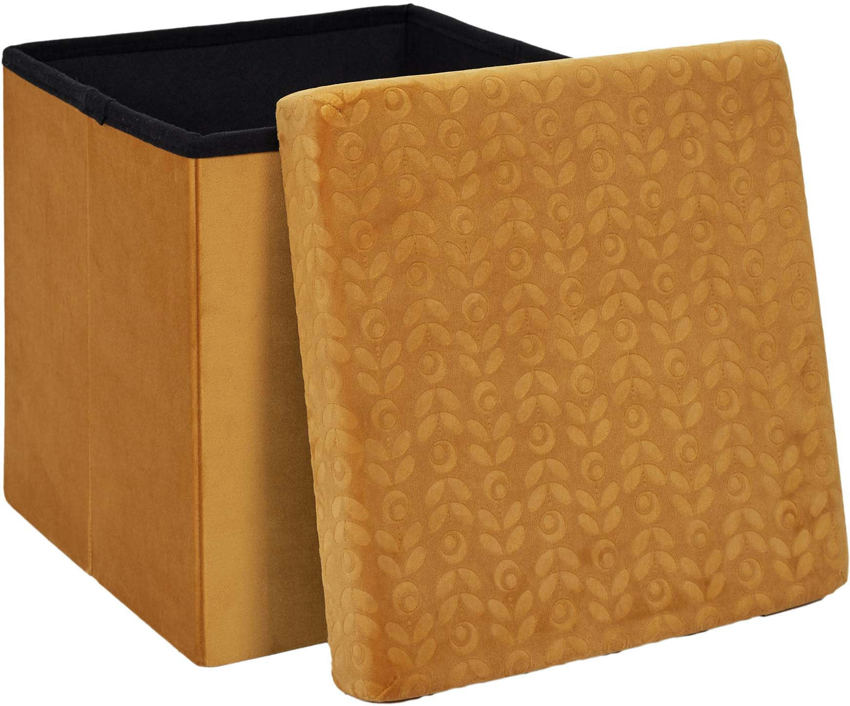 - Pouf coffre pliable Rétro moutarde