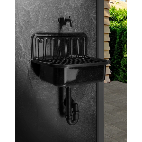 Ausgussbecken, LxBxH: 495x370x340 mm, schwarz