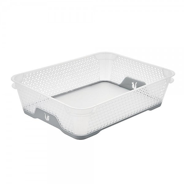 Corbeille de rangement antidérapante A5 pour bureau et école - Gris