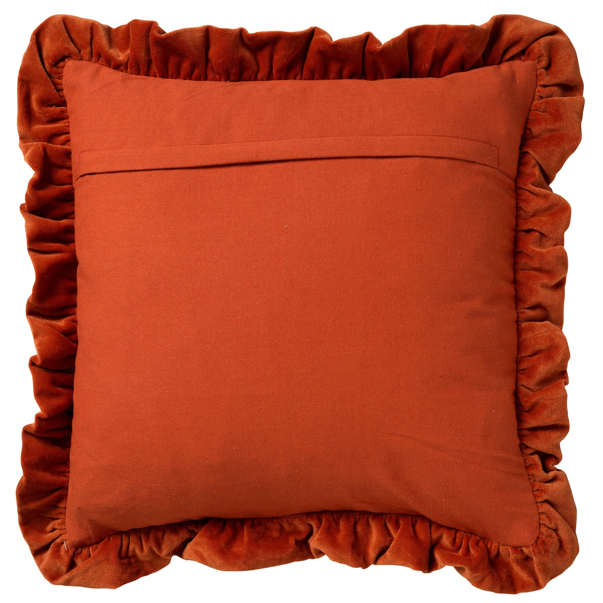YARA - Housse de coussin orange en velours-45x45 cm uni
