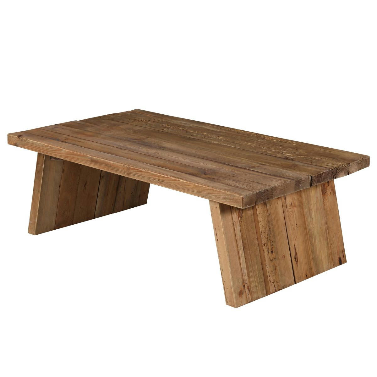 NEBRASKA - Table basse rectangulaire 135 cm en pin recyclé