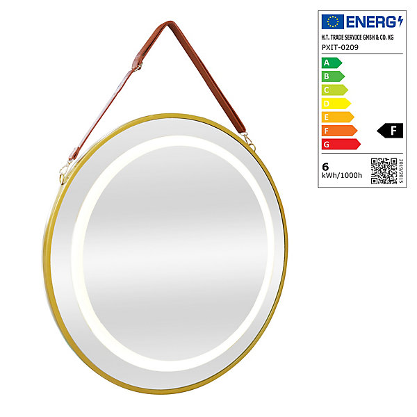 Miroir LED avec corde Picerno 50 x 50 x 4 cm or pro.tec