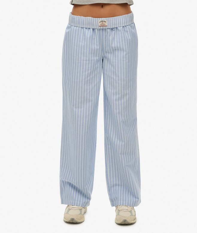 Organic Cotton Stripe Elasticated Trousers