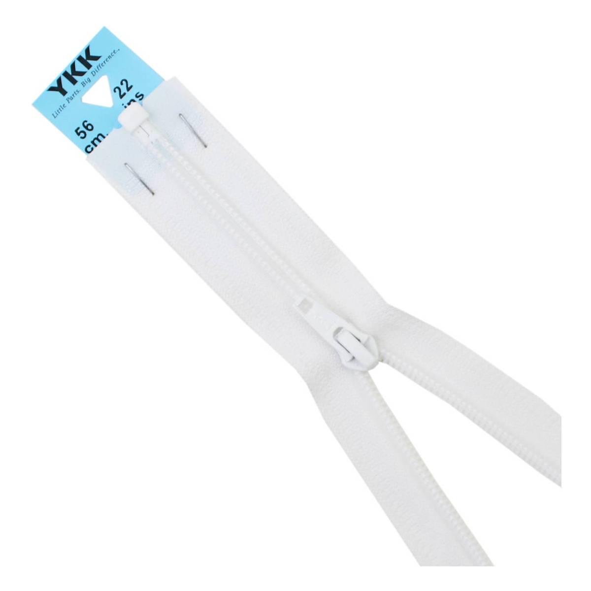 YKK White Nylon Open End Zip 56cm