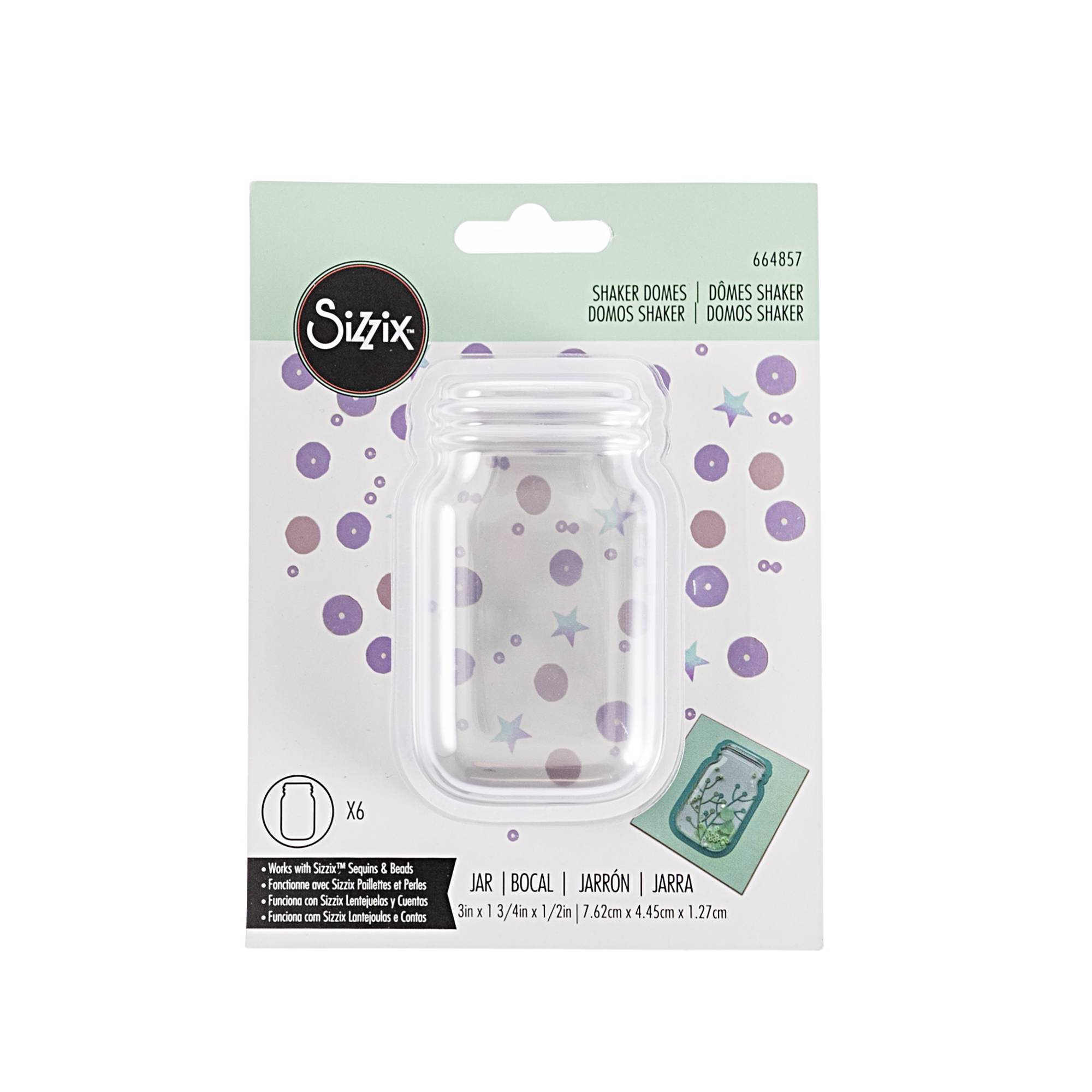 Sizzix Jar Shaker Domes 6 Pack