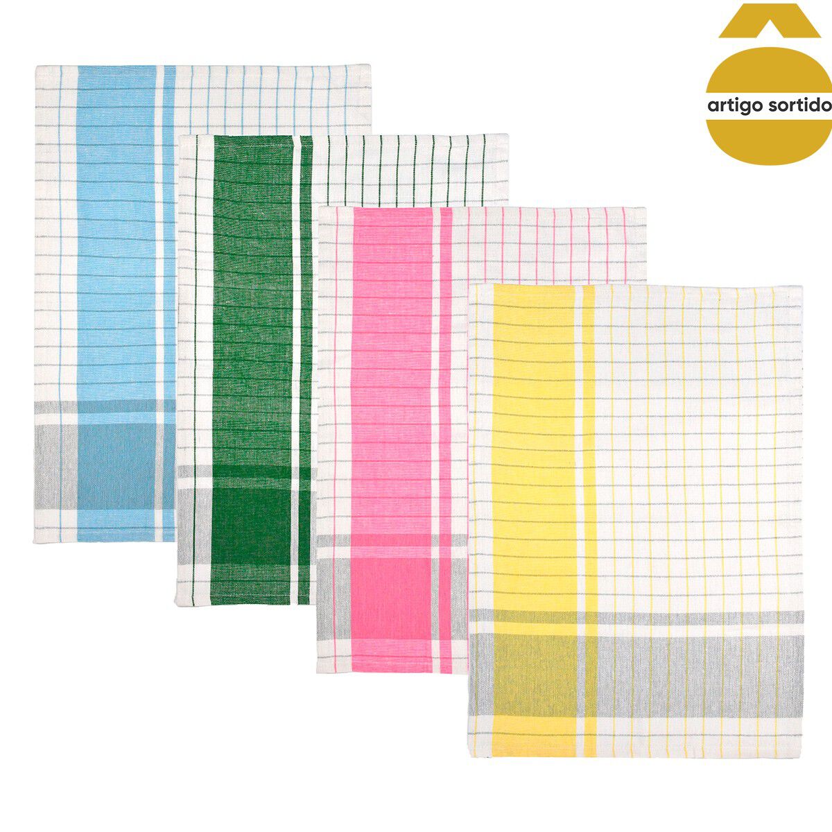 Conjunto de 4 panos de cozinha multicheck 40x60cm