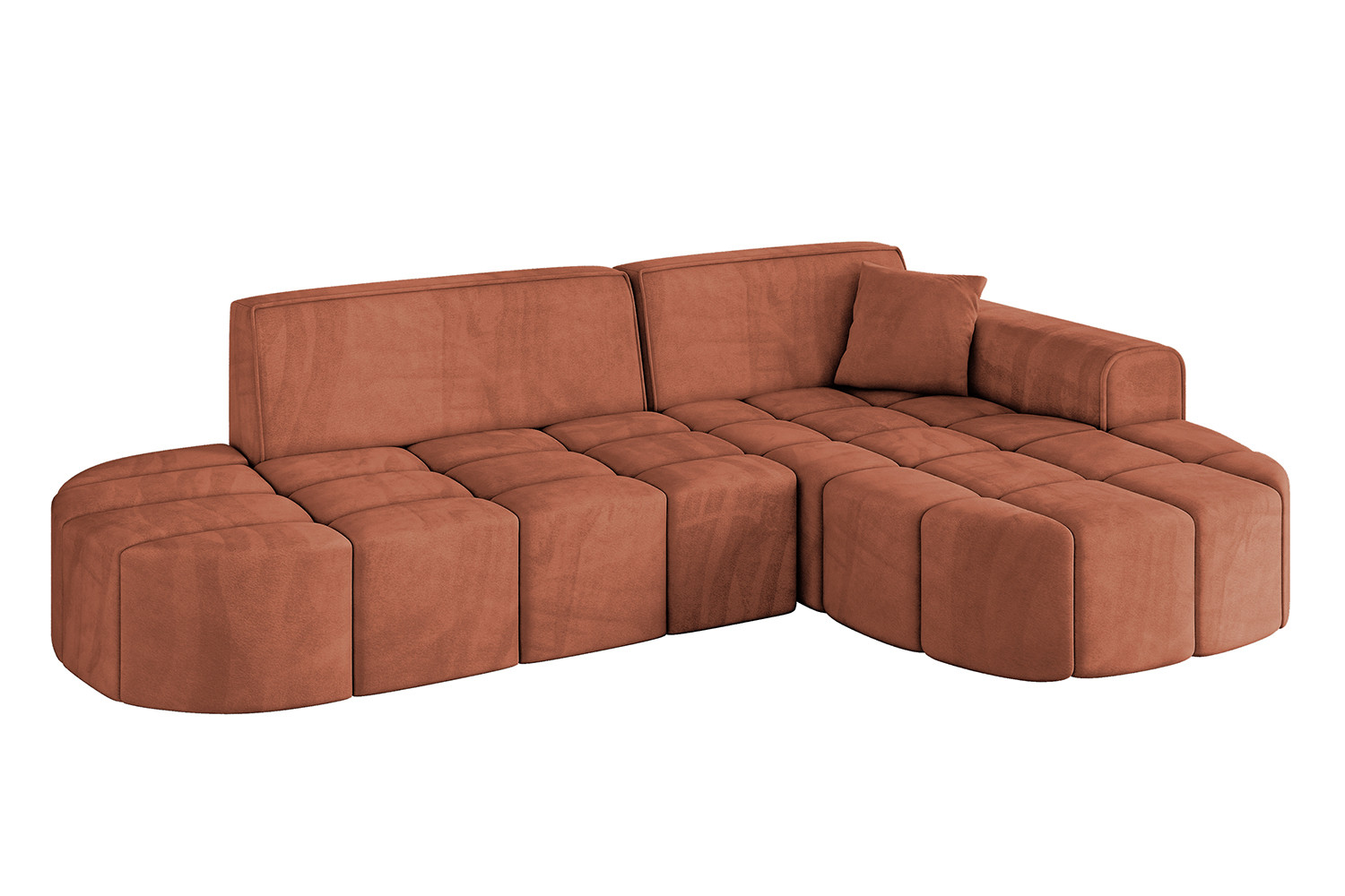 Narożnik prawostronny bez funkcji spania LIVO-L1 - 252x173x79,5 Morelowy