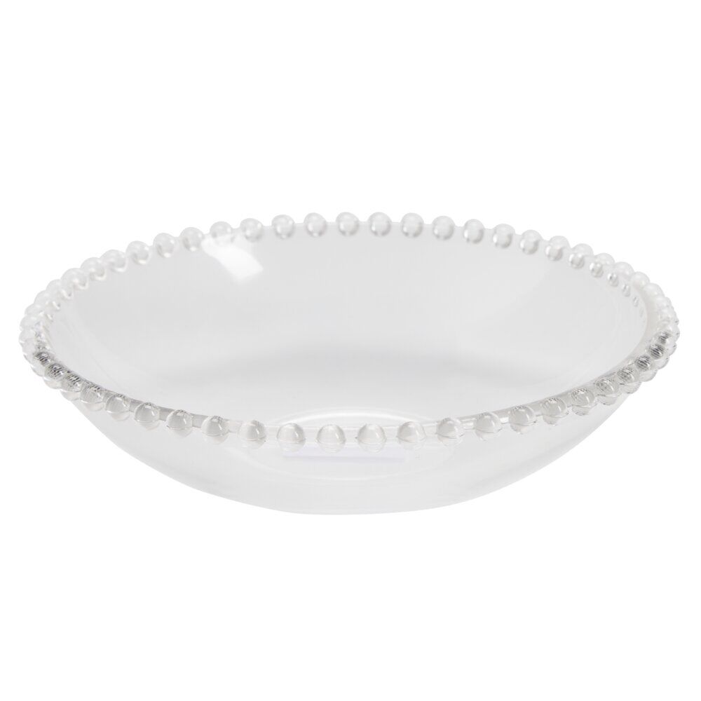 Assiette à soupe céramique transparente bord perle Ø18,5cm
