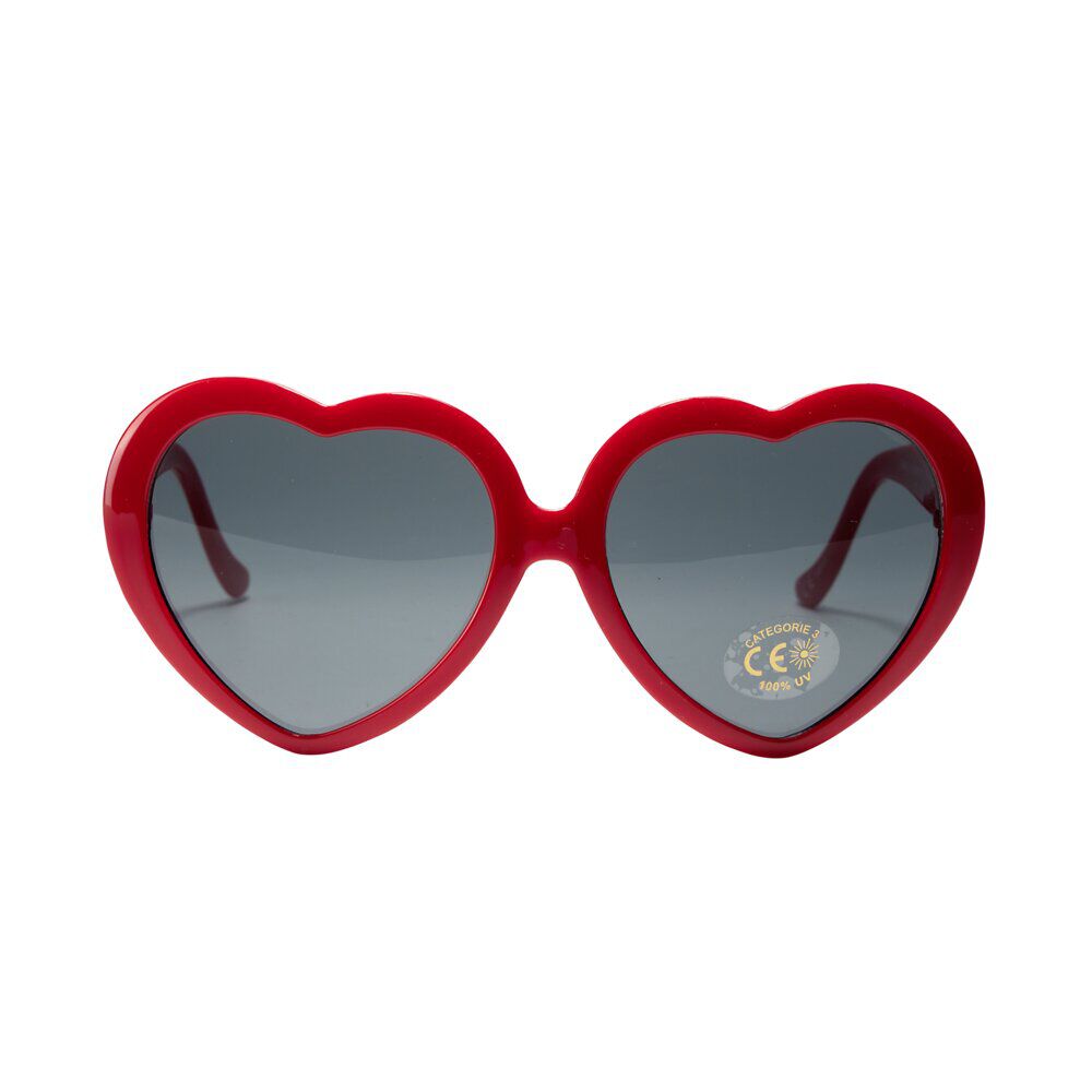Lunettes soleil forme coeur rouge