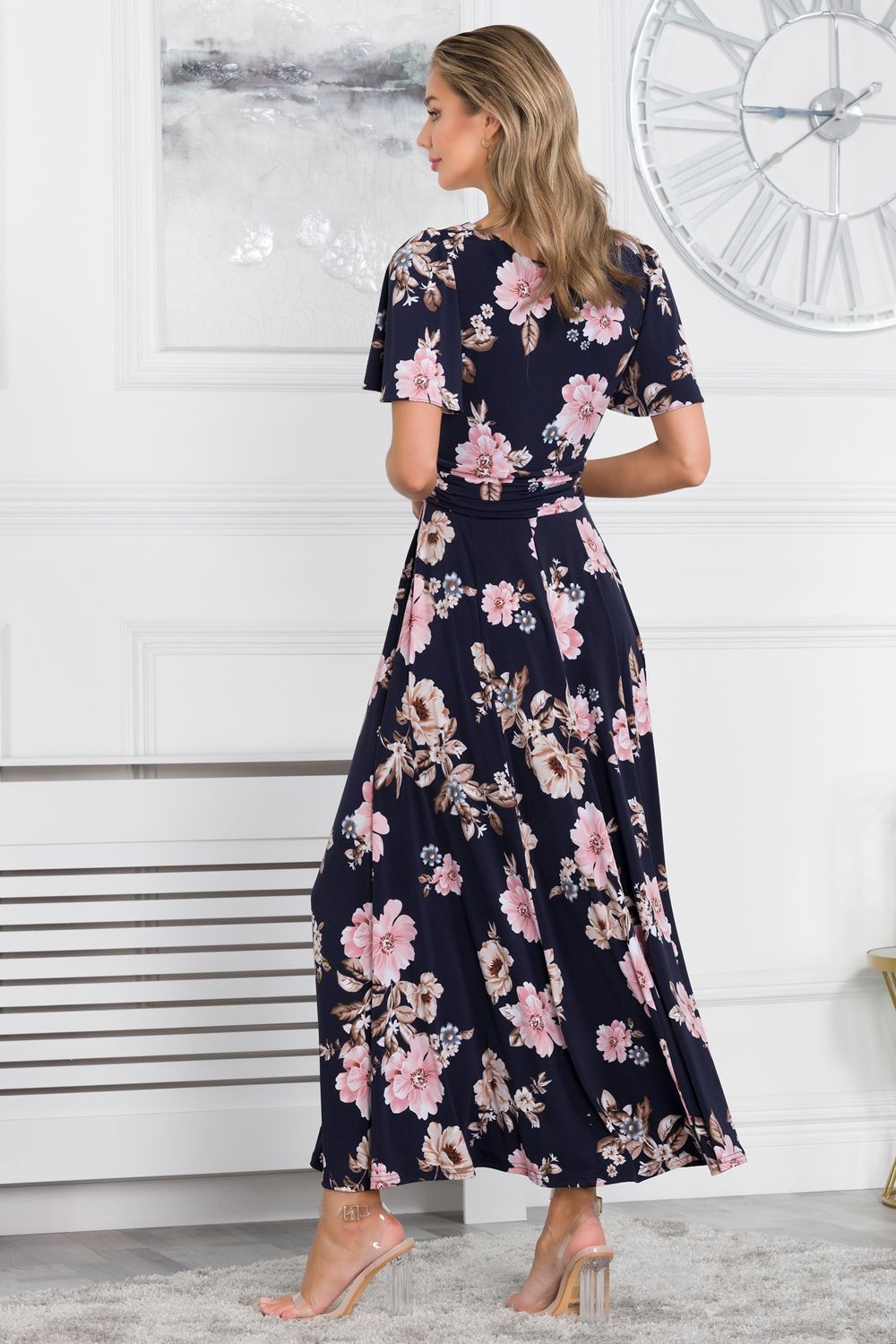 Jolie Moi Hailey Jersey Angel Sleeve Maxi Dress