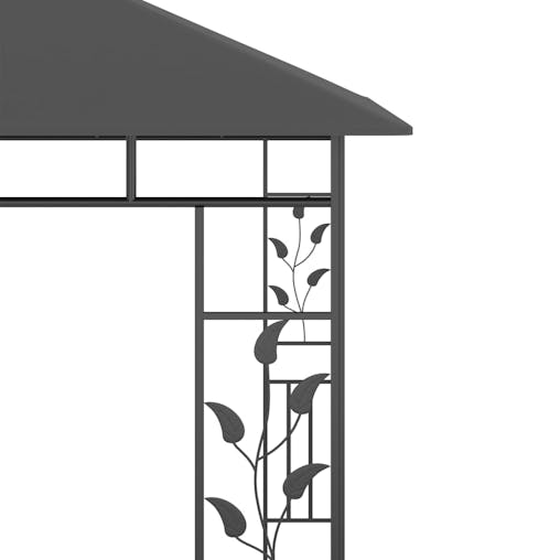 NNEVL Gazebo with Mosquito Net 3x3x2.73 m Anthracite 180 g/m&sup2;