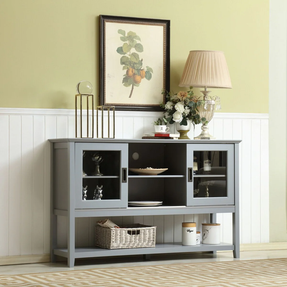 Contemporary 55 Grey Buffet Table
