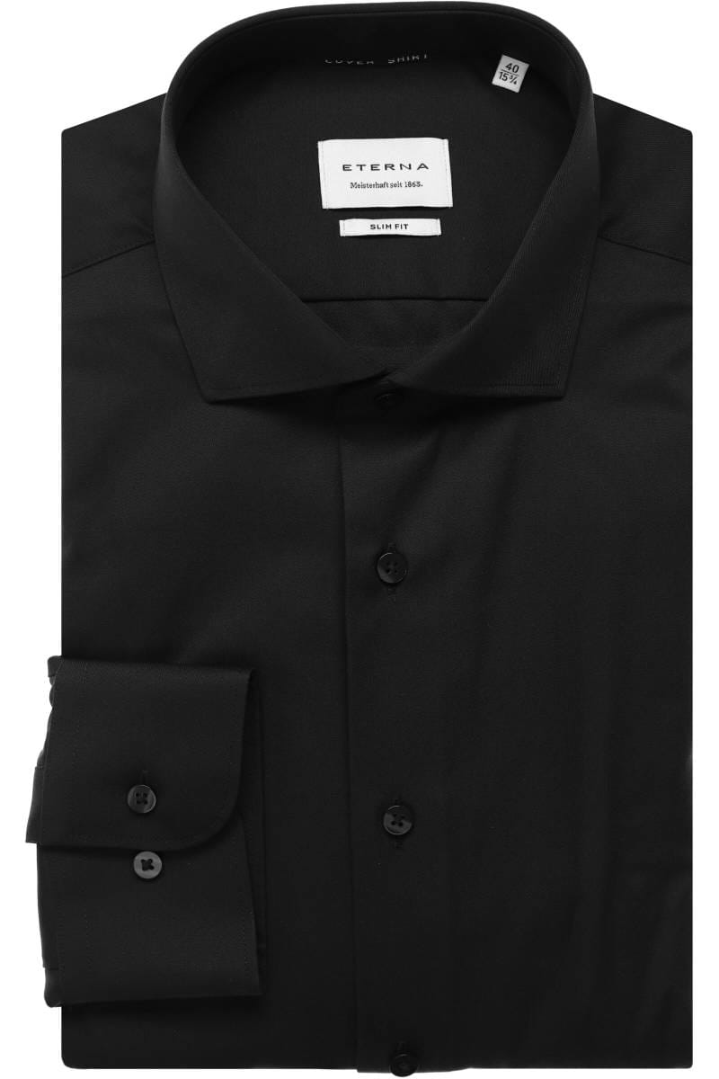 ETERNA Cover Shirt Slim Fit Hemd schwarz, Einfarbig