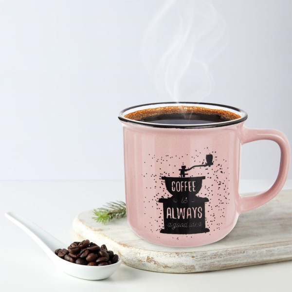 Kubek do kawy herbaty ziół ceramiczny 370 ml