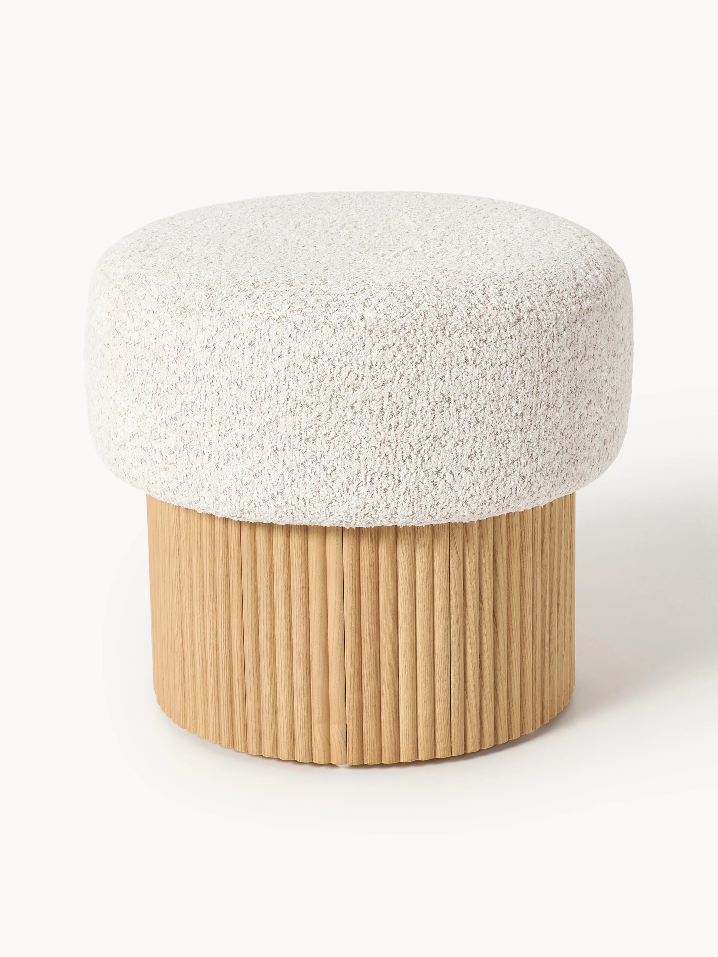 Polsterhocker Nala mit Stauraum aus Teddy-Bouclé