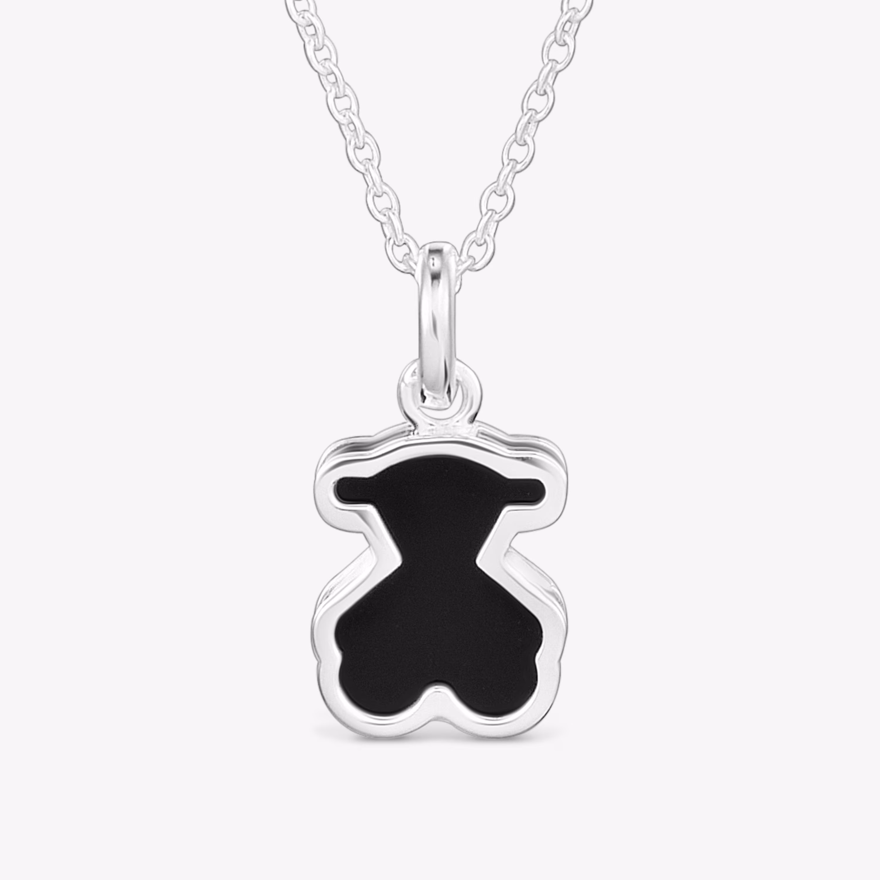 Collar de plata y metacrilato negro Galaxy