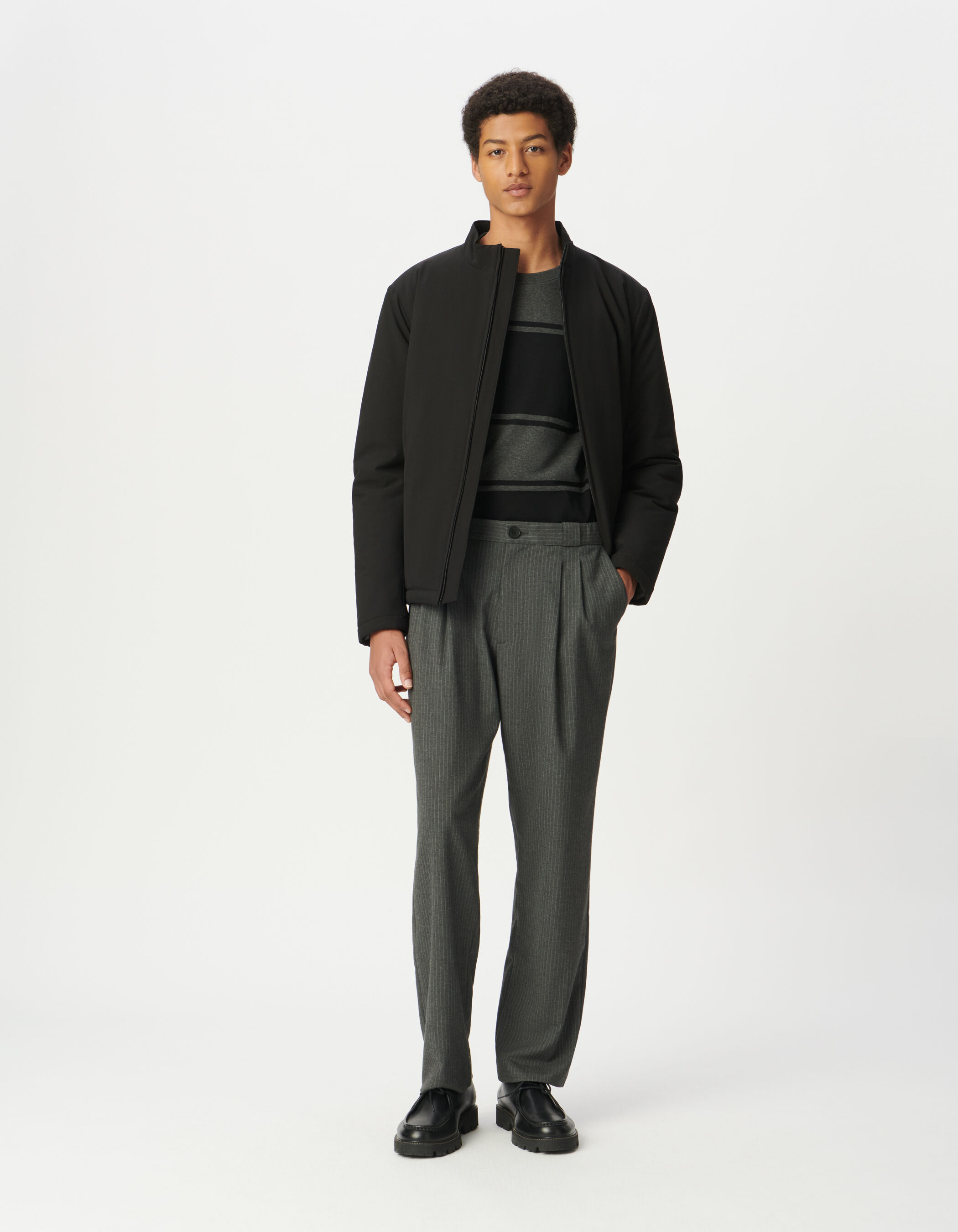 Sous-doudoune noire col montant Homme