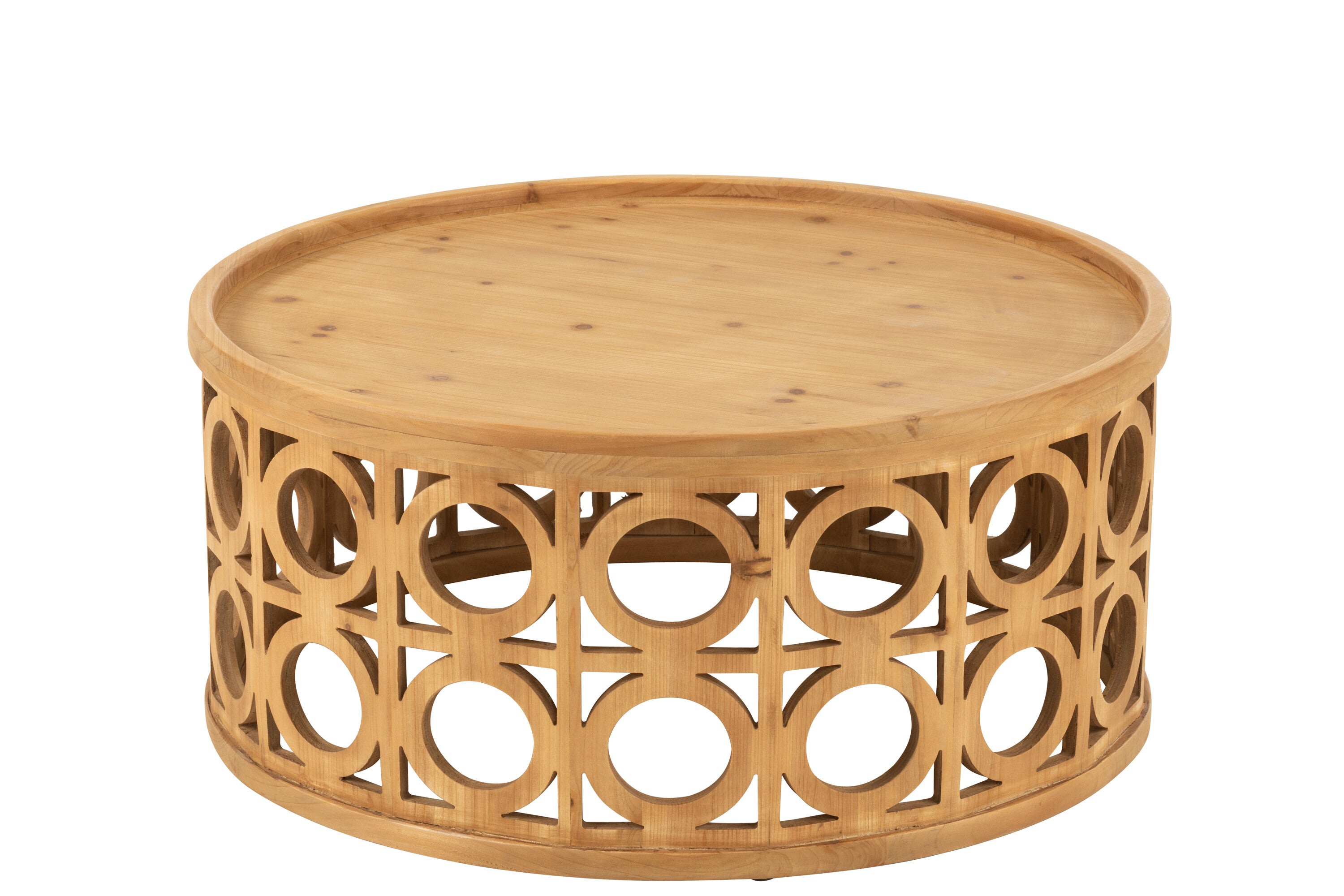 J-Line salontafel Gekerfd - hout - naturel