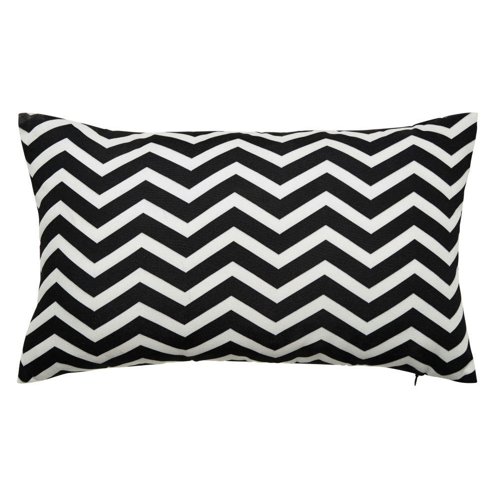 TALAIA - Coussin motifs graphiques noirs et blancs 30x50