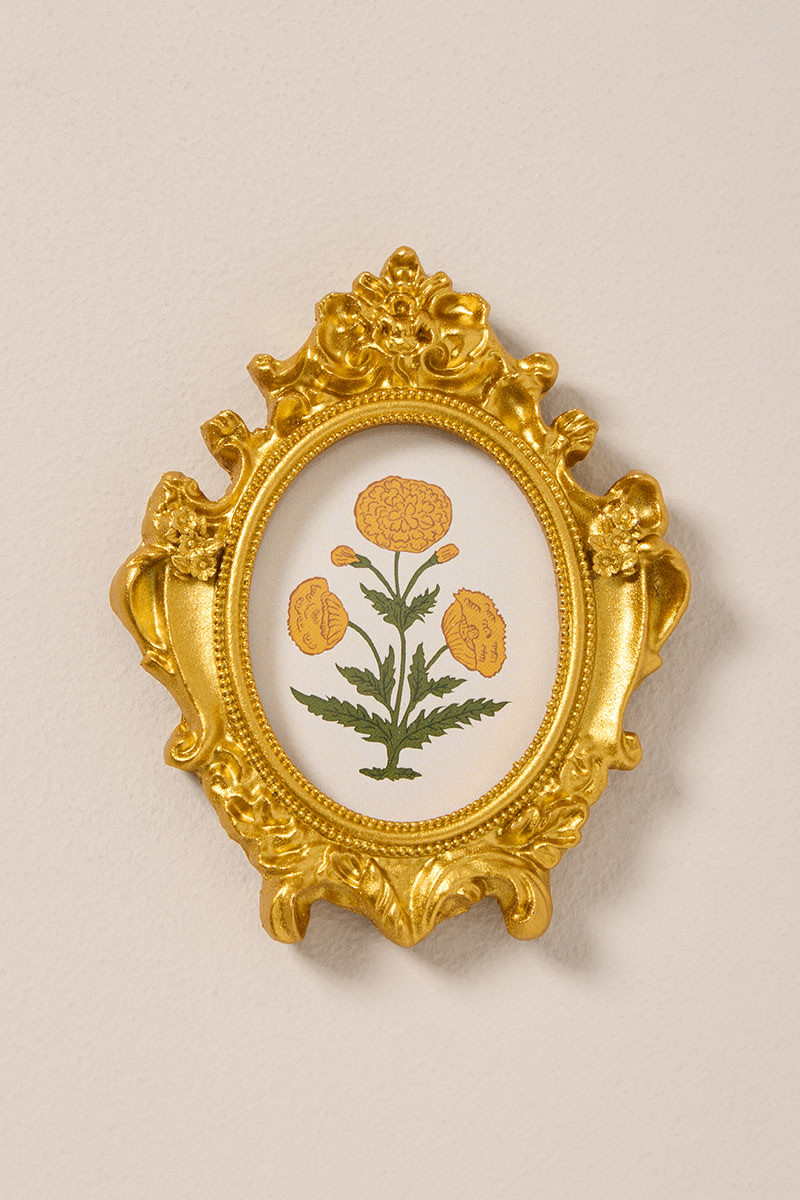 Golden Flowers Mini Frame Magnet