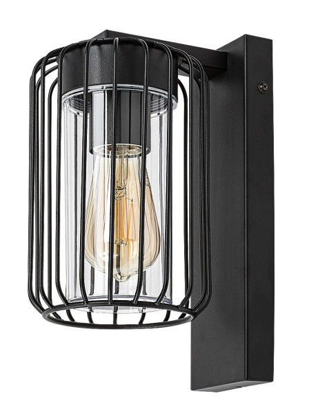 Kinkiet zewnętrznyczarno-przezroczysty TARPA 1xE27x40W IP44 Rabalux