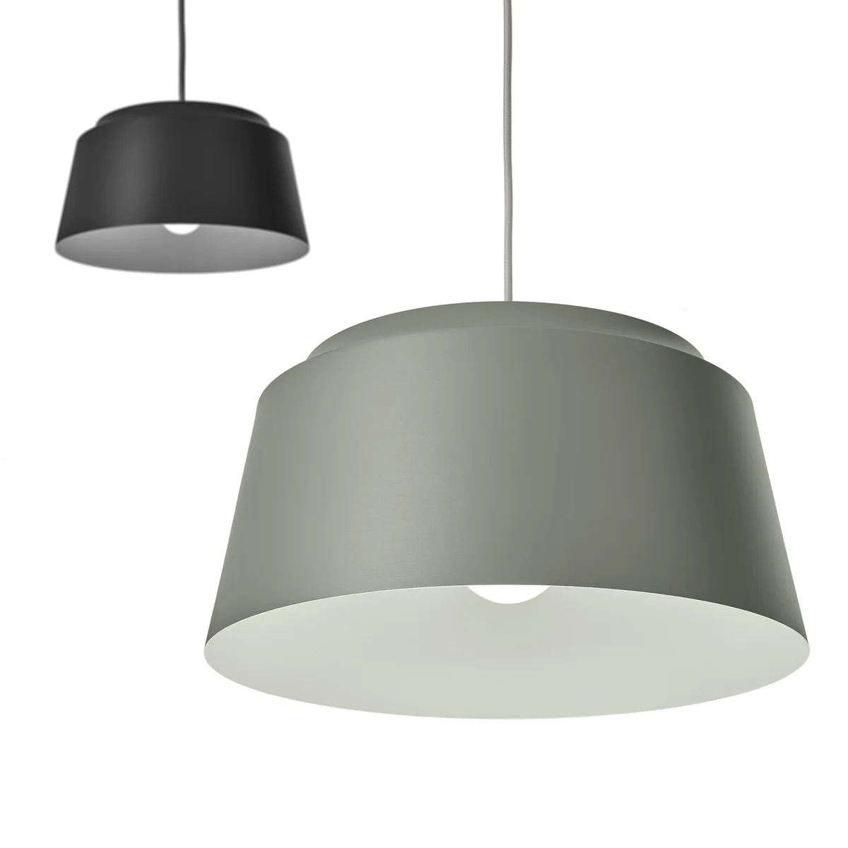Puik - Groove Pendelleuchte, Ø 40 x H 20 cm, schwarz