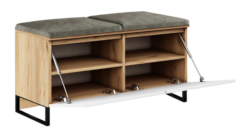 Zestaw Do Przedpokoju 2Pp8 Dąb Craft Złoty/Biały Mat/Szary 100X37X224 Cm